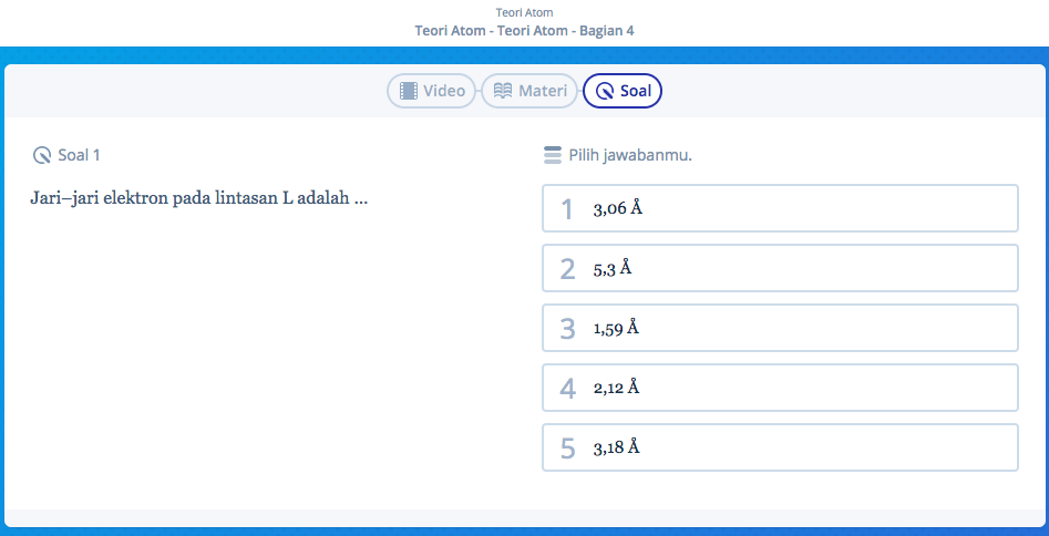 Contoh Soal Teori Atom Nomor 1