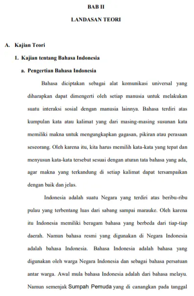 Contoh Landasan Teori Universitas Muhammadiyah Surakarta