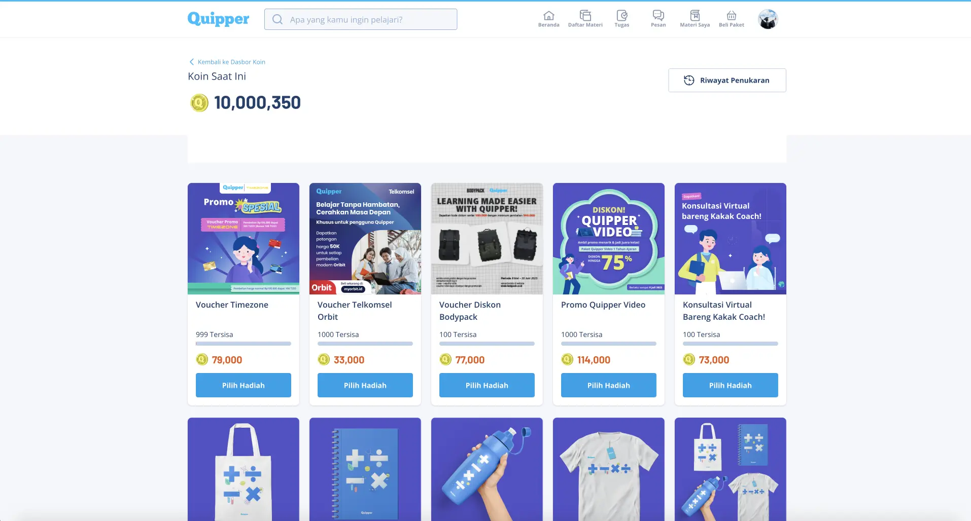 daftar hadiah